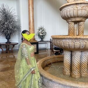 Elegant Green Embellished Lehenga